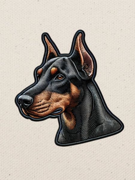 Eleganter und wacher Dobermann