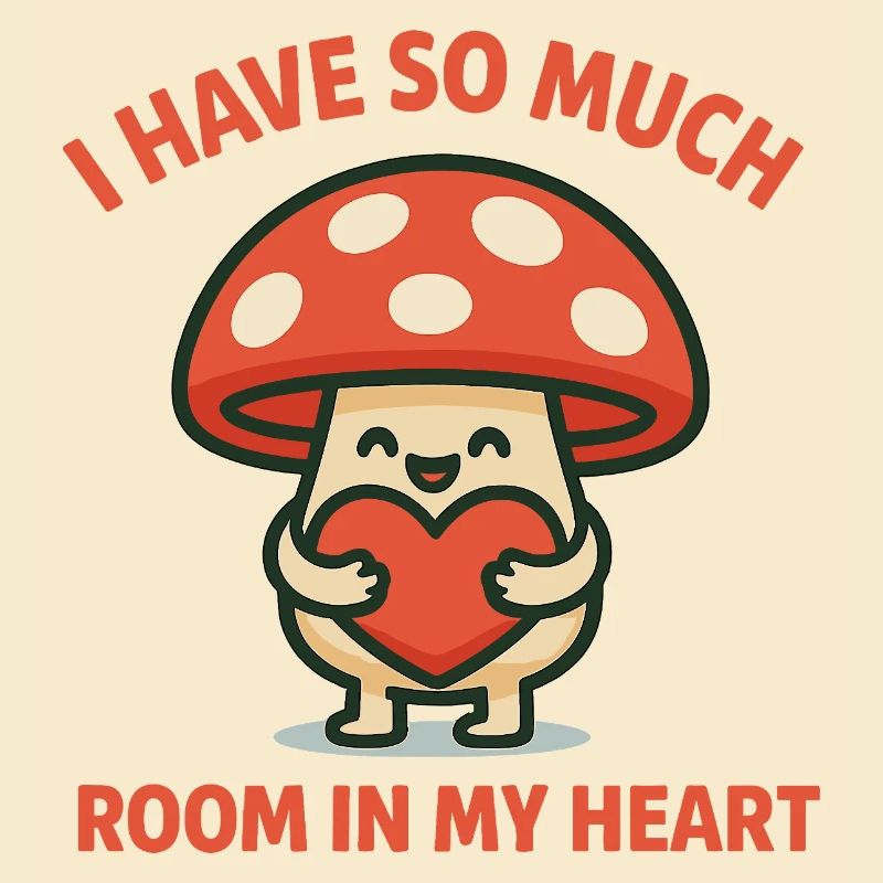 Tellement de place dans mon cœur Mignon champignon Jeu de mots