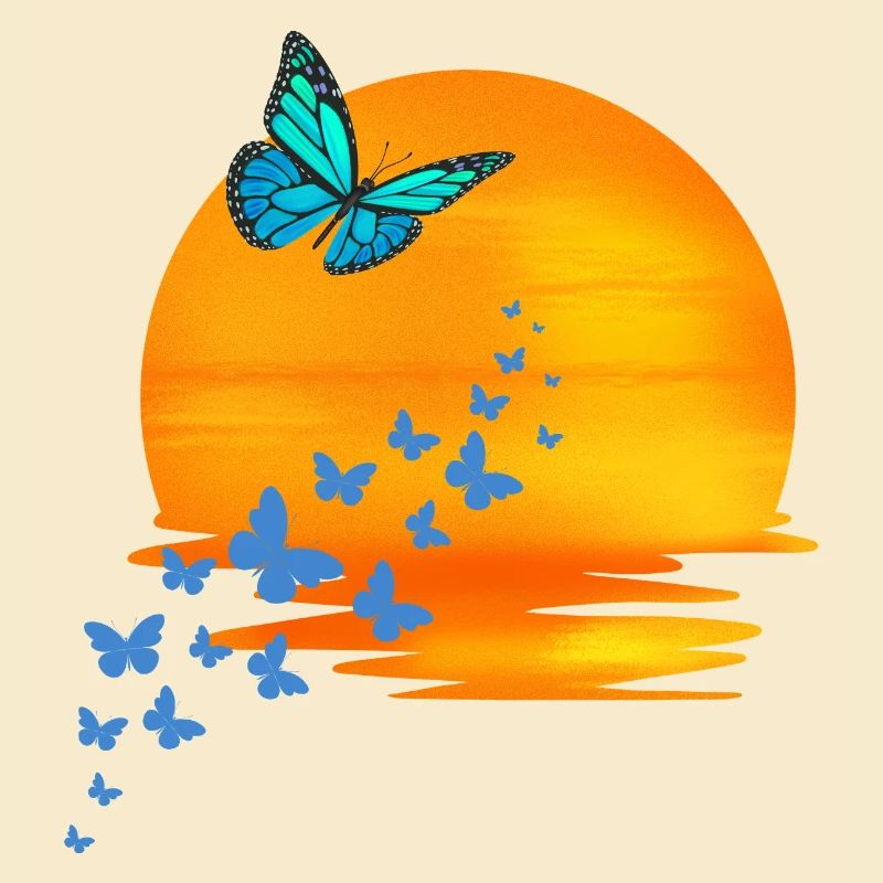 Papillons au coucher du soleil