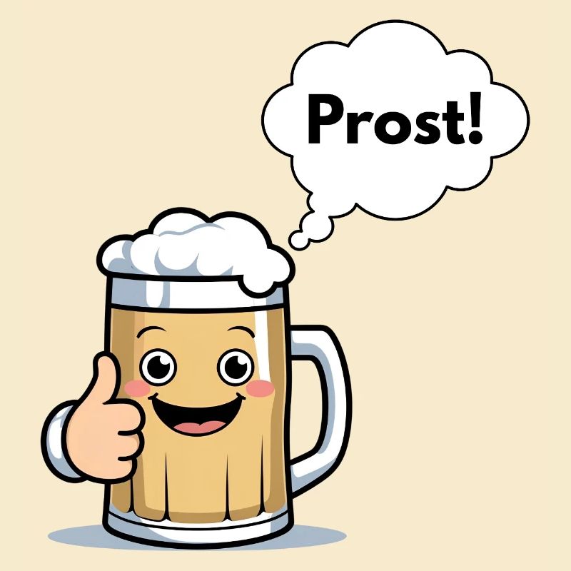 Fröhlicher Bierkrug "Prost!"