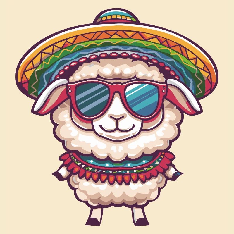 Sheep Comic Funny Sombrero