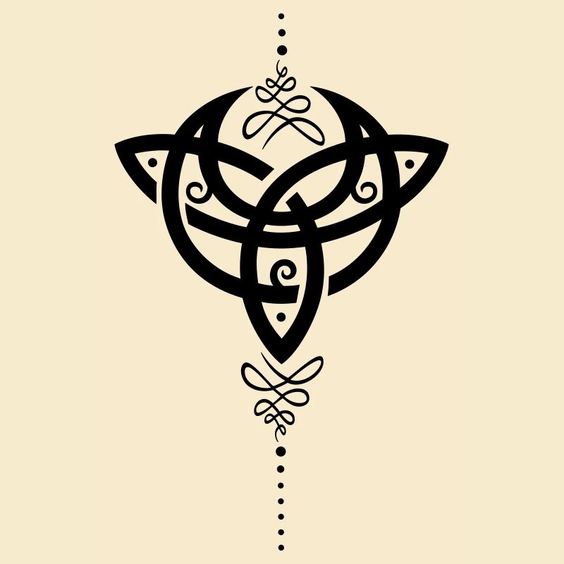 Celtic moon, Mondsichel mit Trinity Symbol.
