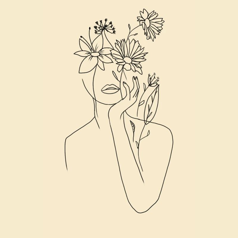 Frau mit Blumen