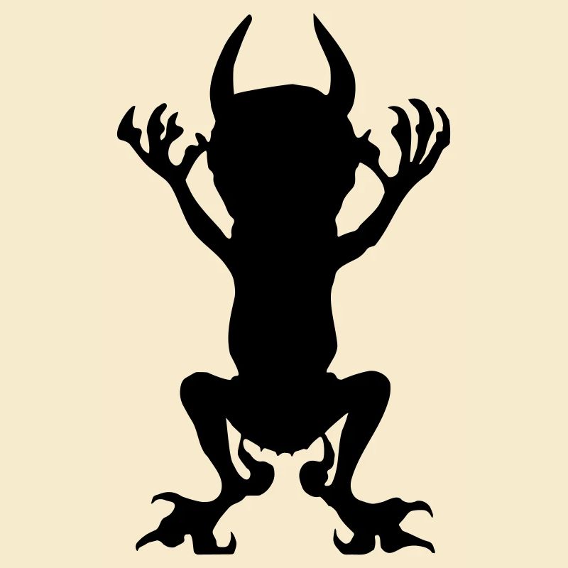 Black Devil Vector Icon Evil Imp Evil