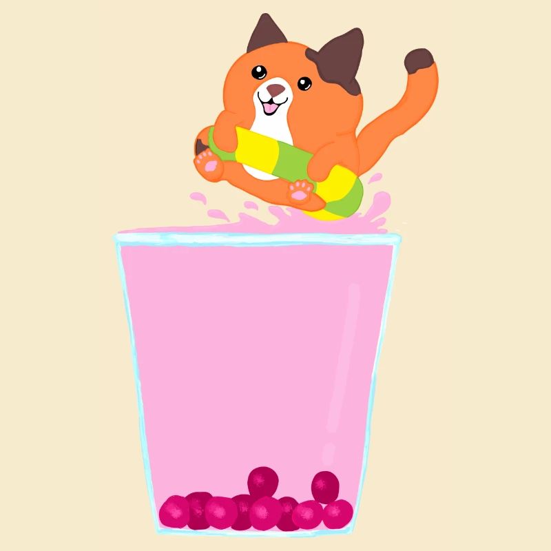 Bubble tea cat