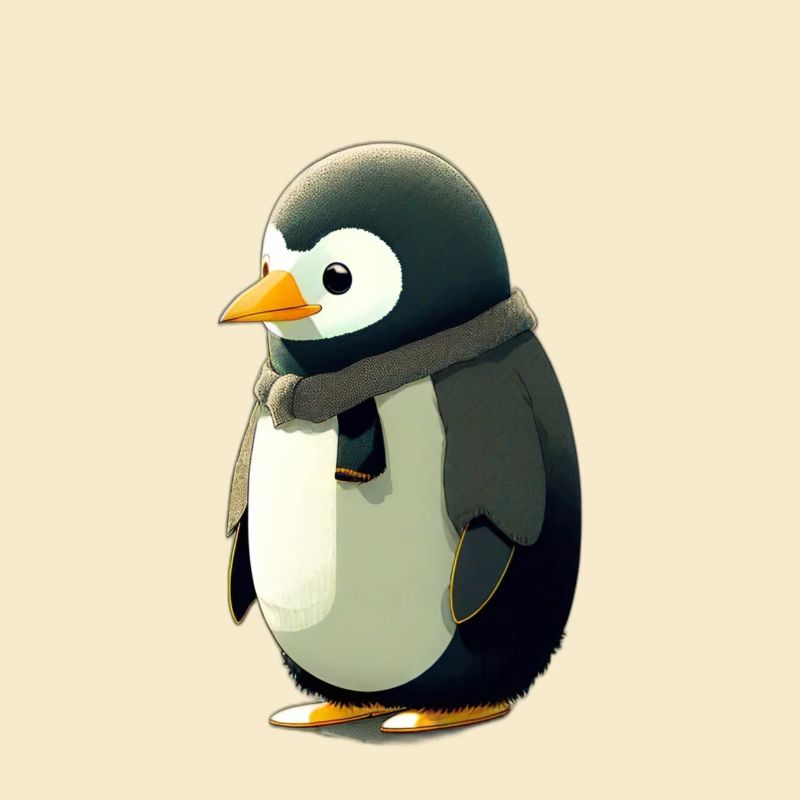 A cute, chubby penguin