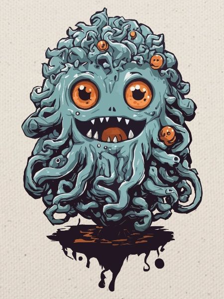 Süßes Tentakel Monster an Halloween