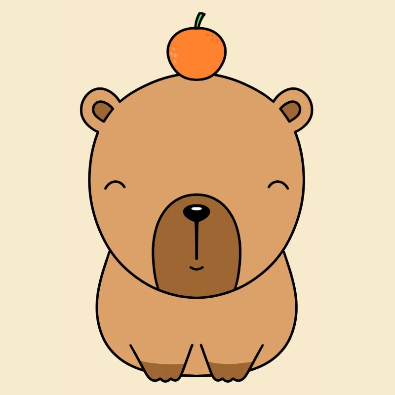 süßes capybara sitzend