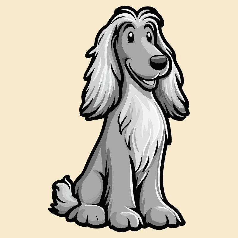 Afghan Hound Hund Comic Niedlich