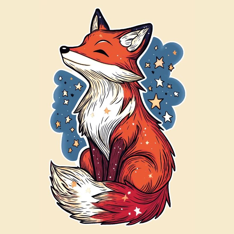 Fuchs und Sternenhimmel