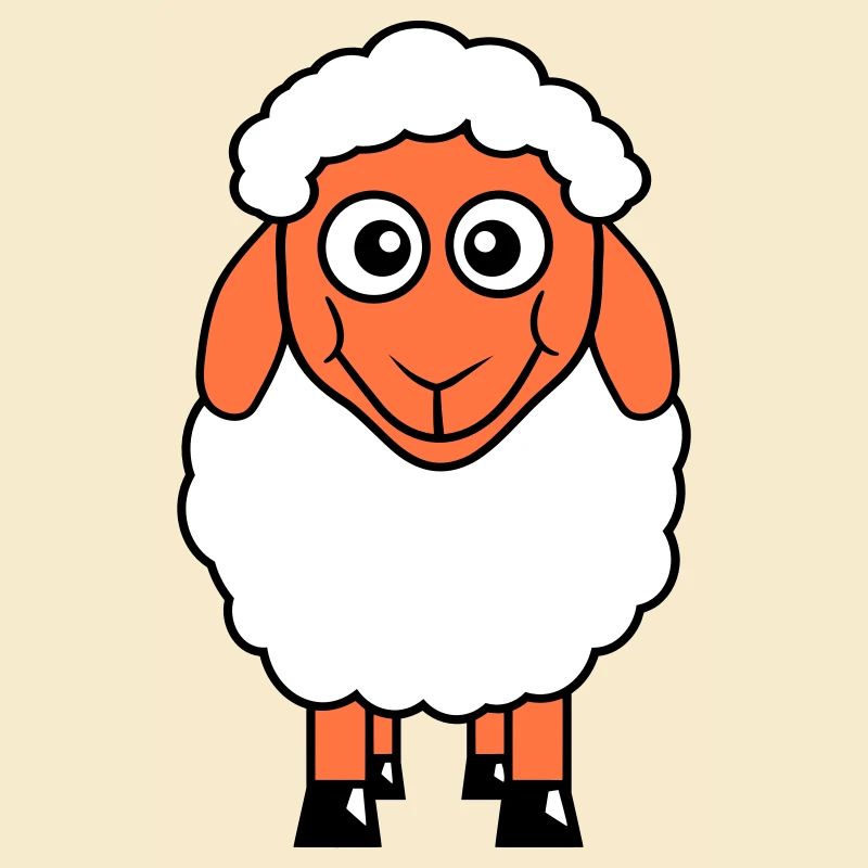 Schaf Baby Steht Süß Niedlich Lamm Kind Cool Comic