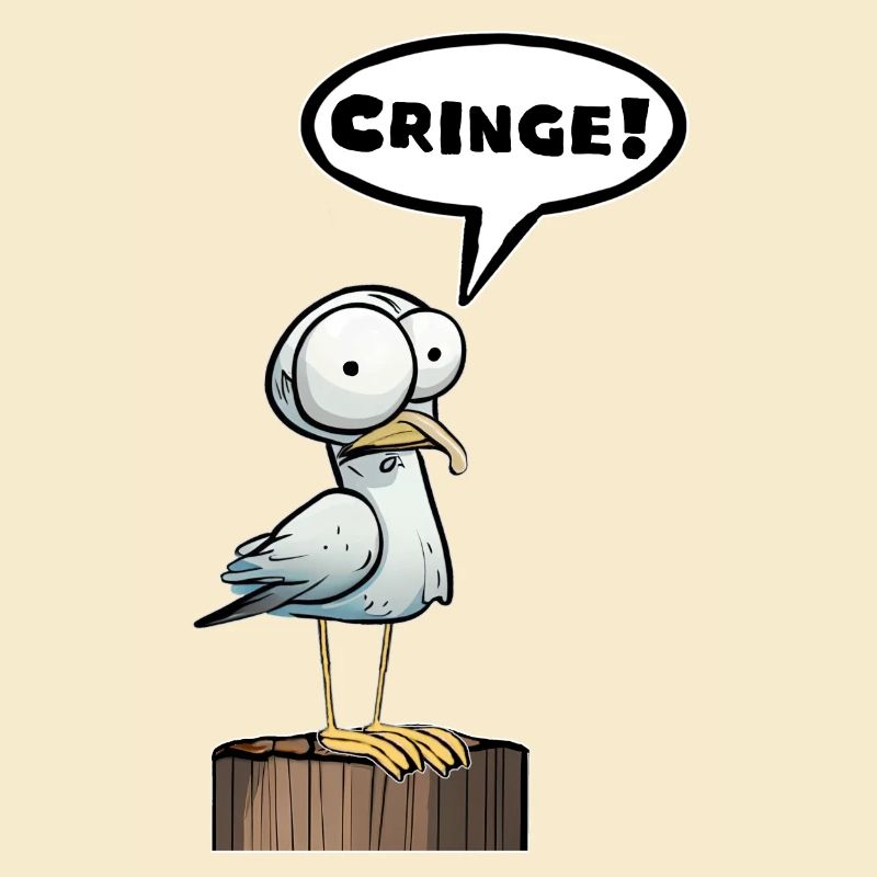 Seagull speech bubble embarrassment