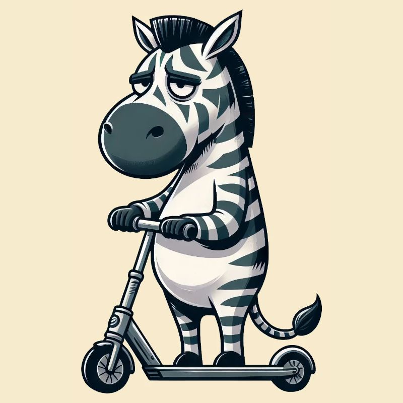 Mürrisches Zebra Roller Comic Rollerspaß