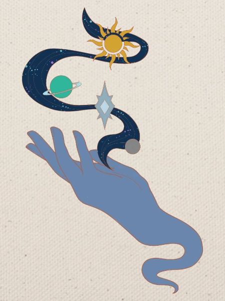 Universe in hand colour