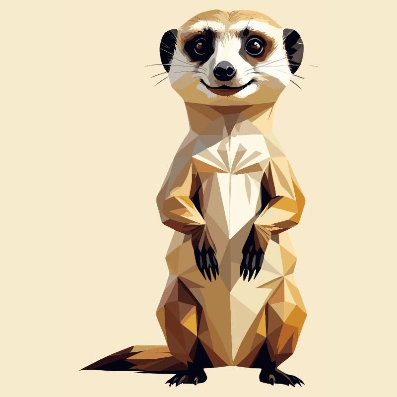 Suricate polygonal - Conception d’animaux amusants