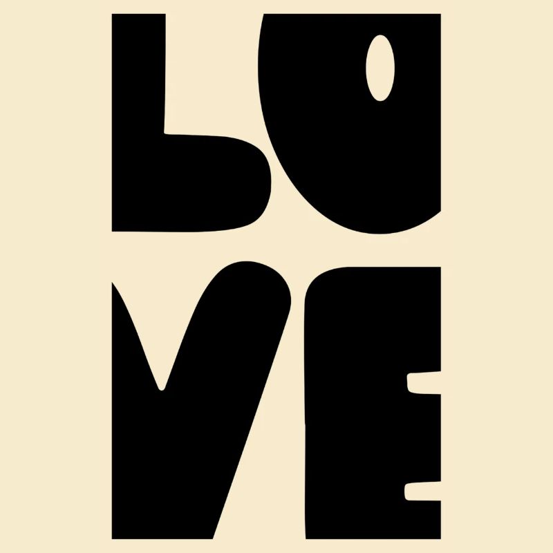 LOVE Block Fetter Text Schwarze Buchstaben Liebe