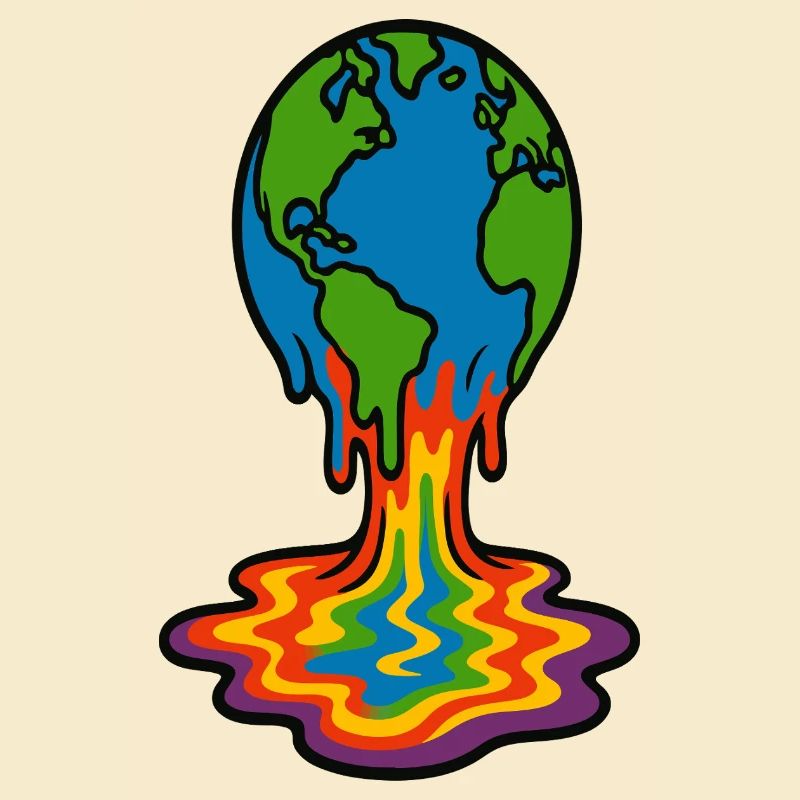 Erdschmelzende Regenbogenlava