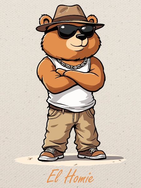 Bär im Strandstyle mit Hut