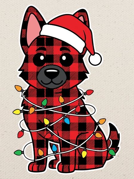 Deutscher Schäferhund Weihnachten Plaid Rot