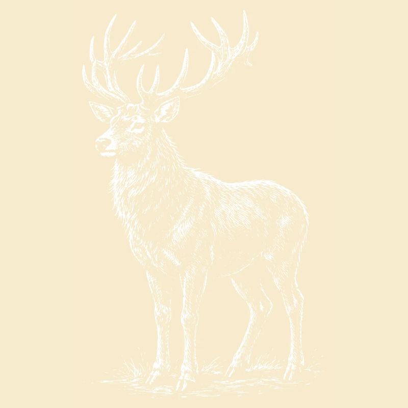 Weiße Hirsch-Silhouette mit Geweihen
