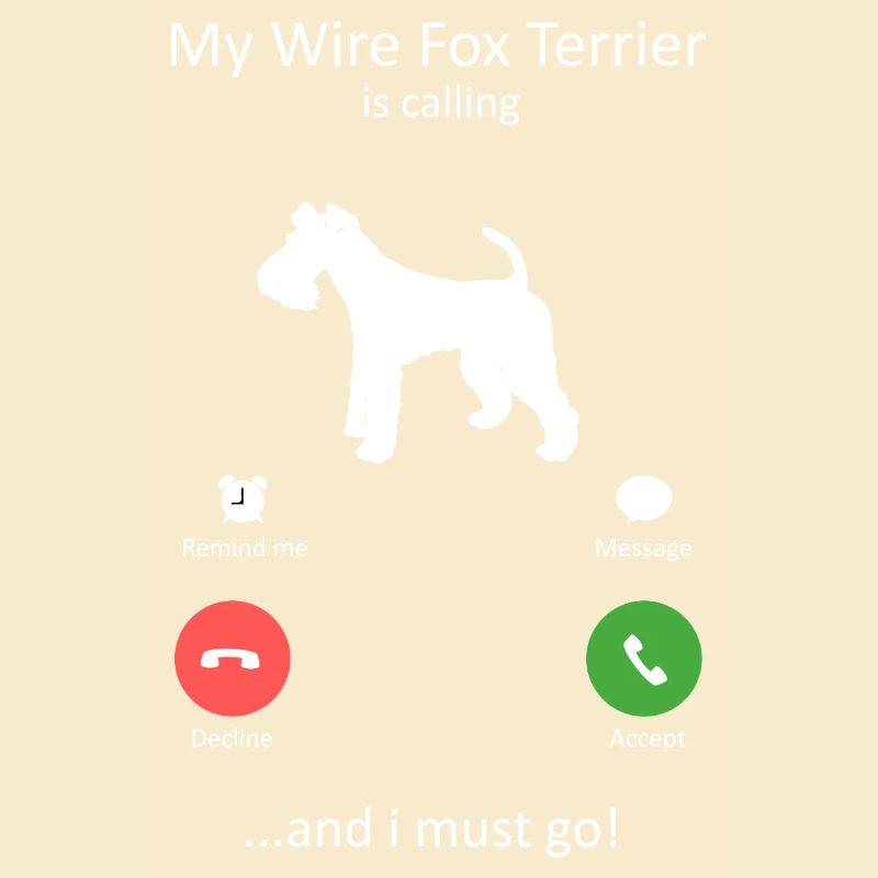 Wire Fox Terrier ruft Hundebesitzer-Design an