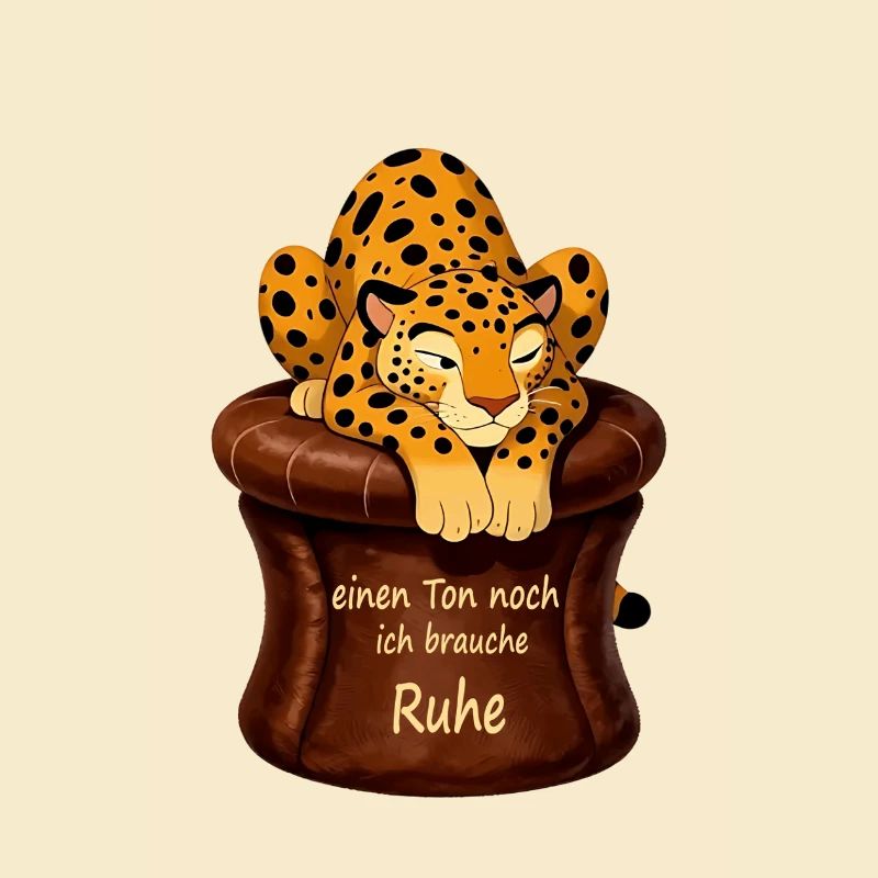 Leopard in Ruhe auf Kuschelsessel