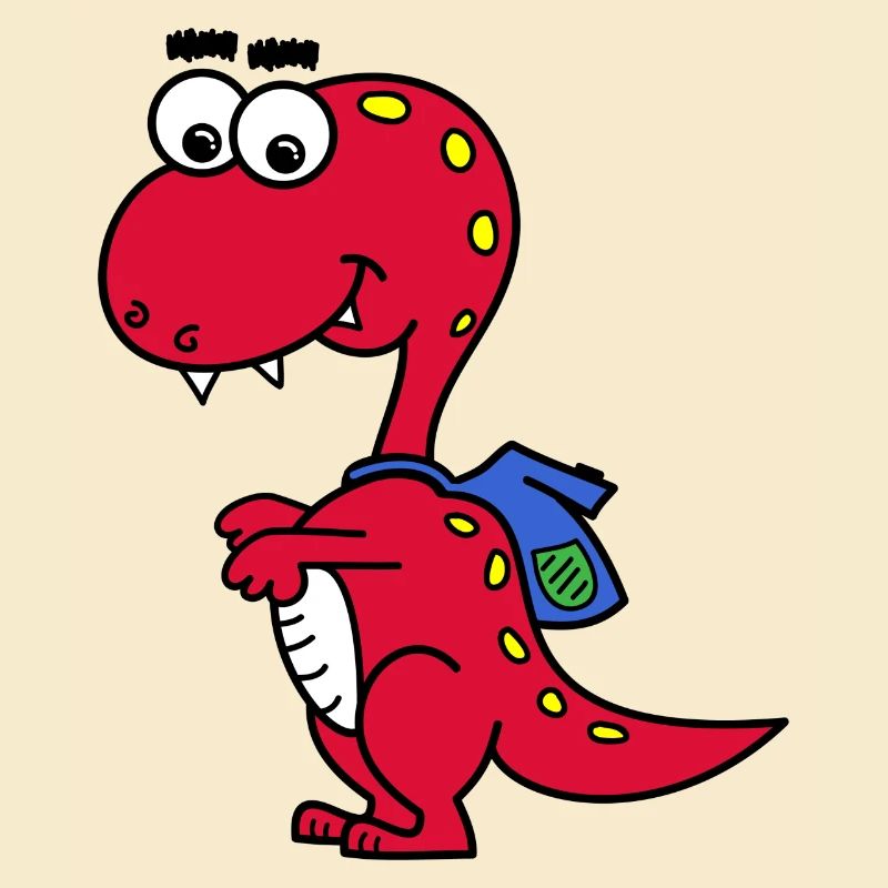 T-Rex mit Rucksack