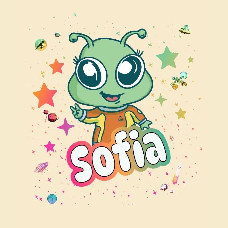 SOFIA - Beau nom de fille avec un extraterrestre mignon