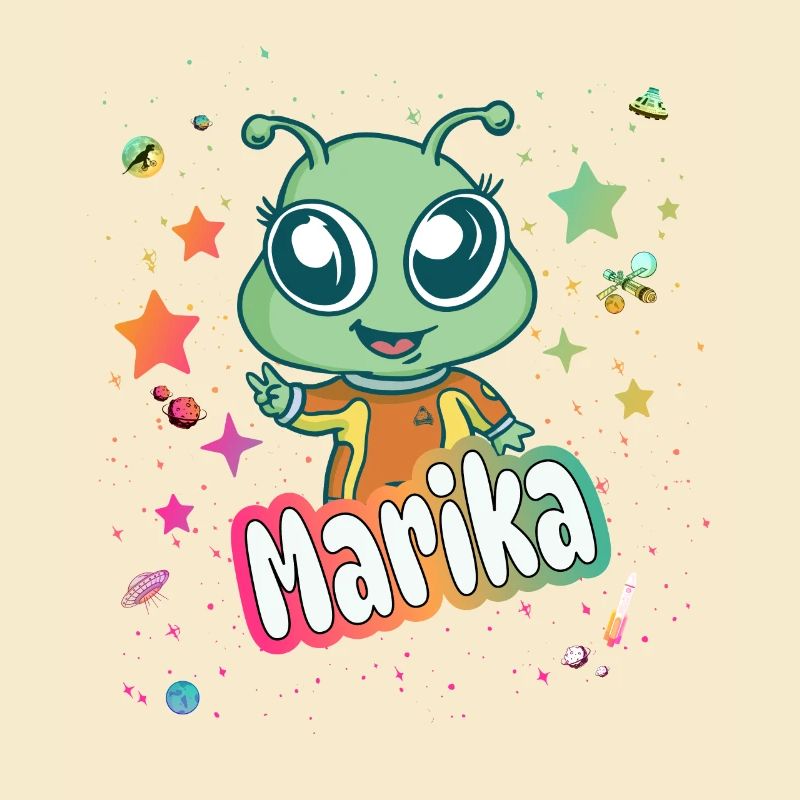 MARIKA - Schöner Mädchen Name mit süßem Alien