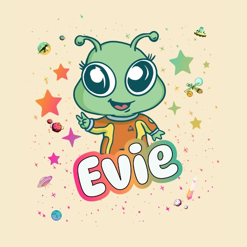 EVIE - Schöner Mädchen Name mit süßem Alien