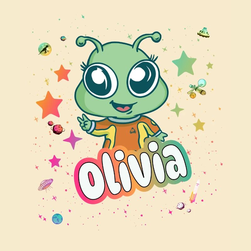OLIVIA - Schöner Mädchen Name mit süßem Alien