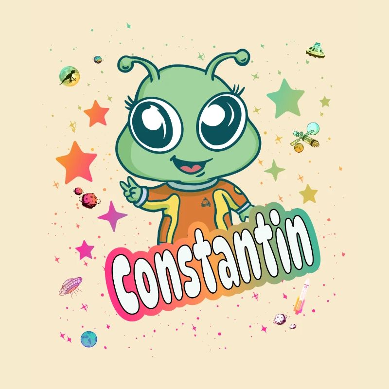 CONSTANTIN - Beau nom de garçon avec un extraterrestre mignon