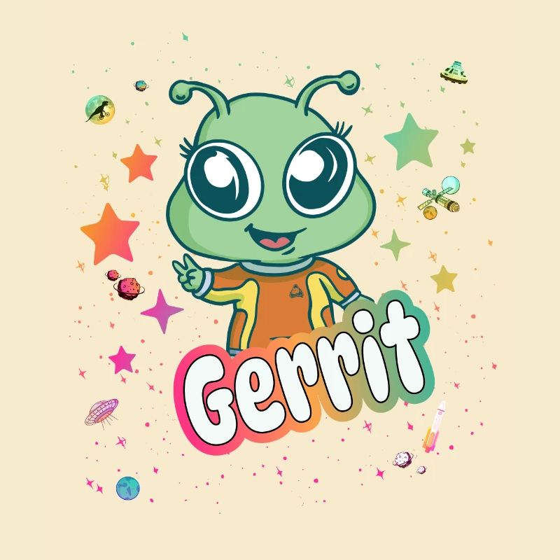 GERRIT - Schöner Junge Name mit süßem Alien