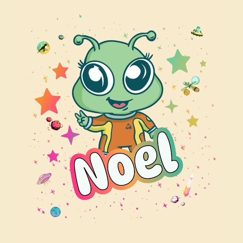 NOEL - Schöner Junge Name mit süßem Alien