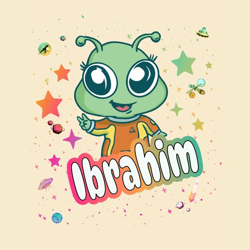 IBRAHIM - Beau nom de garçon avec un extraterrestre mignon