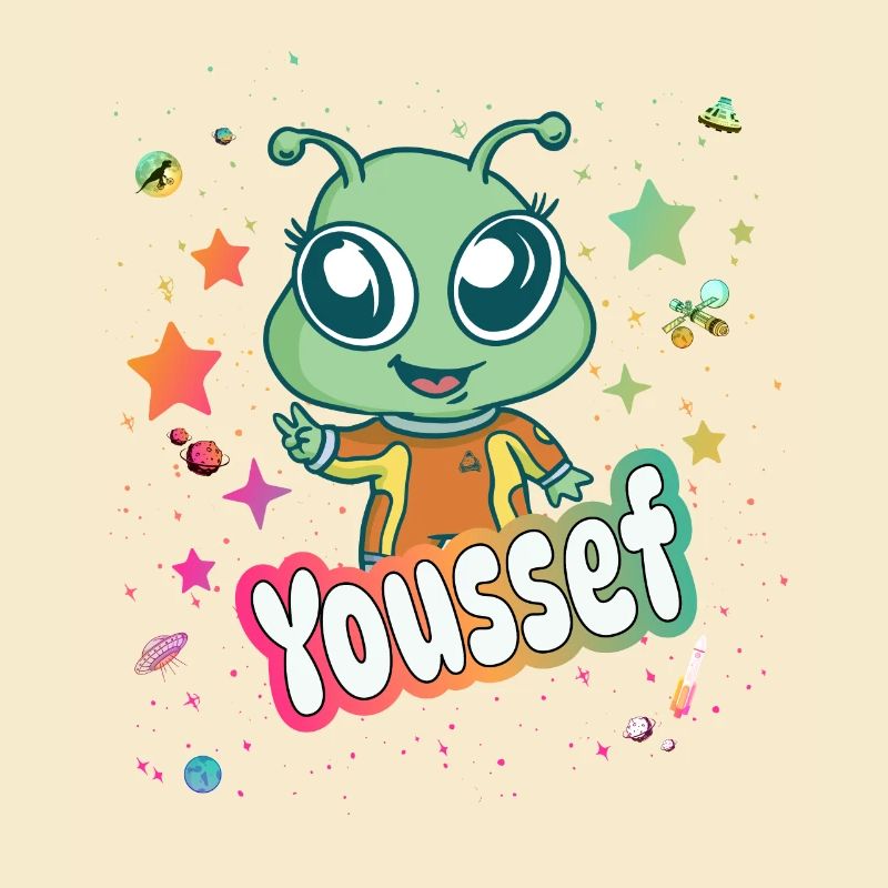 YOUSSEF - Beau nom de garçon avec un extraterrestre mignon