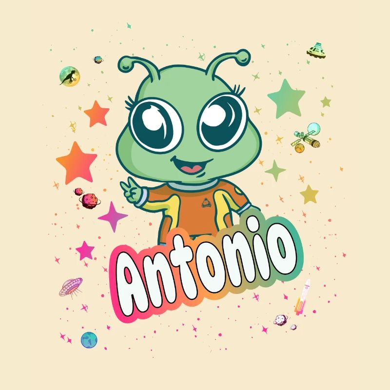 ANTONIO - Beau nom de garçon avec un extraterrestre mignon