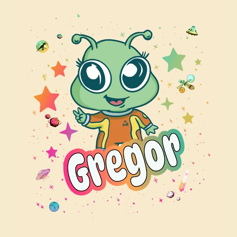 GREGOR - Beau nom de garçon avec extraterrestre mignon