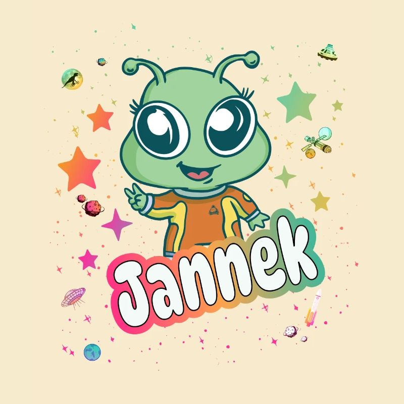 JANNEK - Schöner Junge Name mit süßem Alien