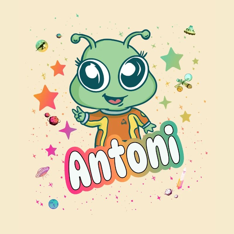 ANTONI - Beau nom de garçon avec extraterrestre mignon