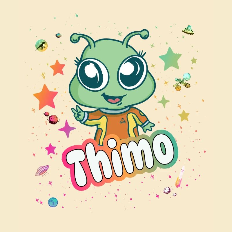 THIMO - Beautiful boy name with cute alien