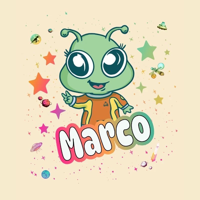 MARCO - Beau nom de garçon avec un extraterrestre mignon