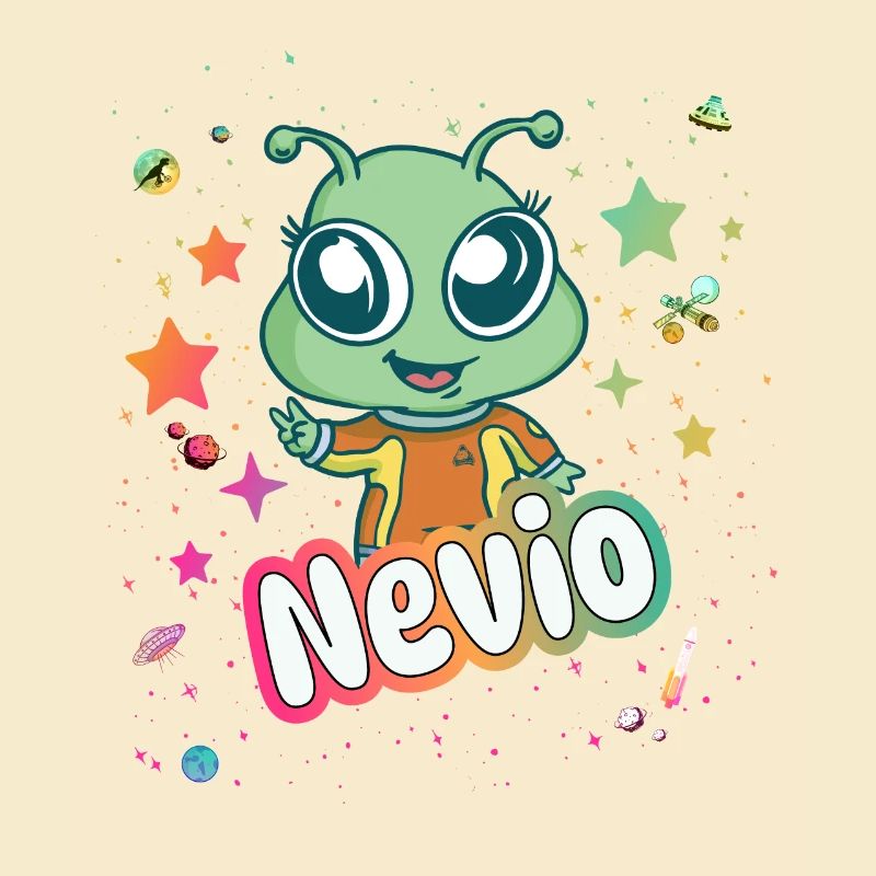 NEVIO - Schöner Junge Name mit süßem Alien