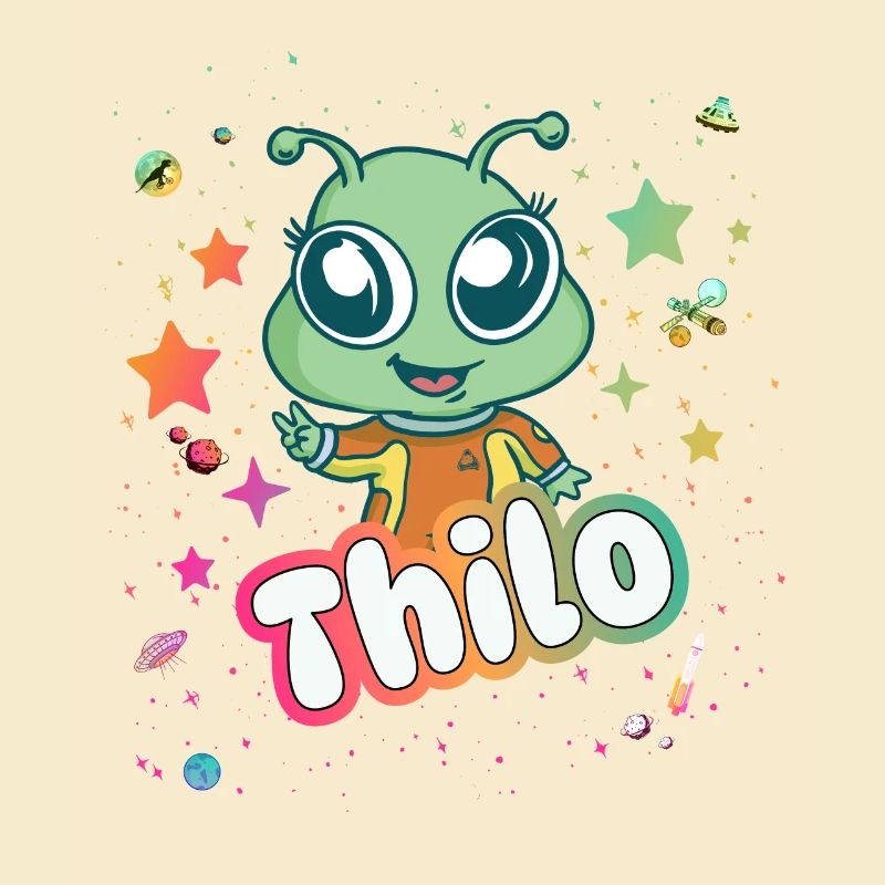 THILO - Beau nom de garçon avec extraterrestre mignon