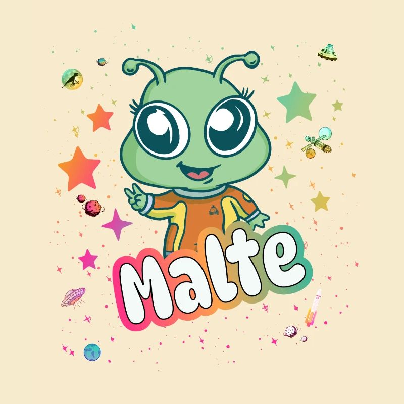 MALTE - Beau nom de garçon avec un extraterrestre mignon