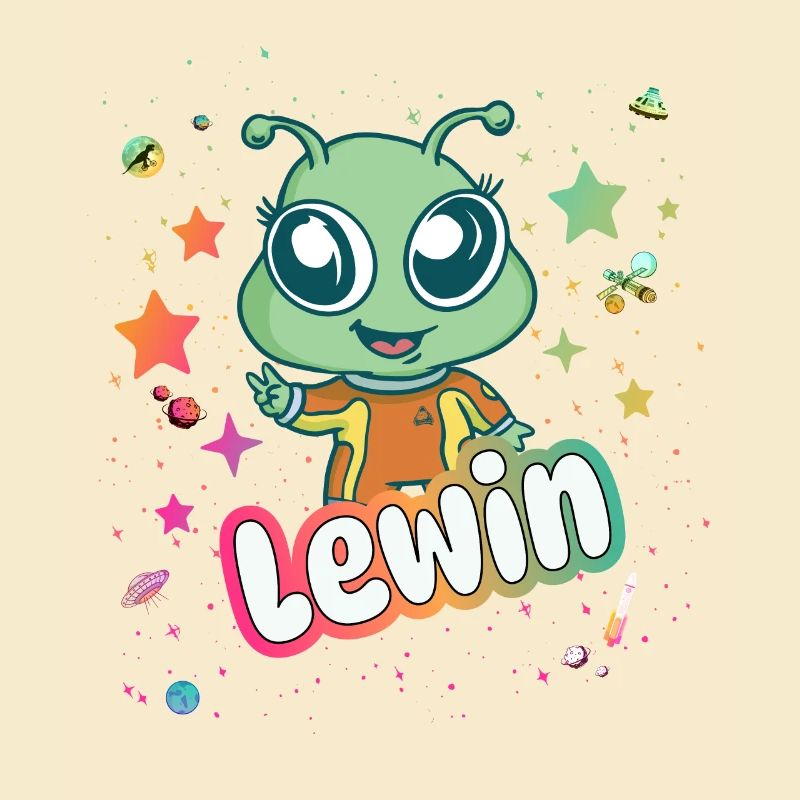 LEWIN - Beautiful boy name with cute alien