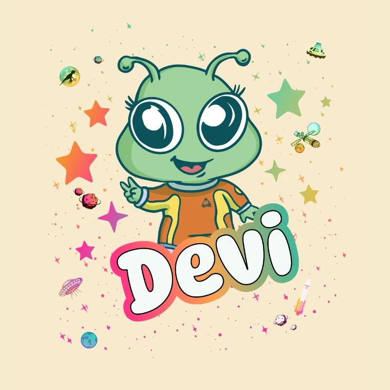 DEVI - Beau nom de garçon avec un extraterrestre mignon