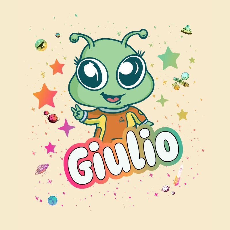 GIULIO - Beau nom de garçon avec un extraterrestre mignon