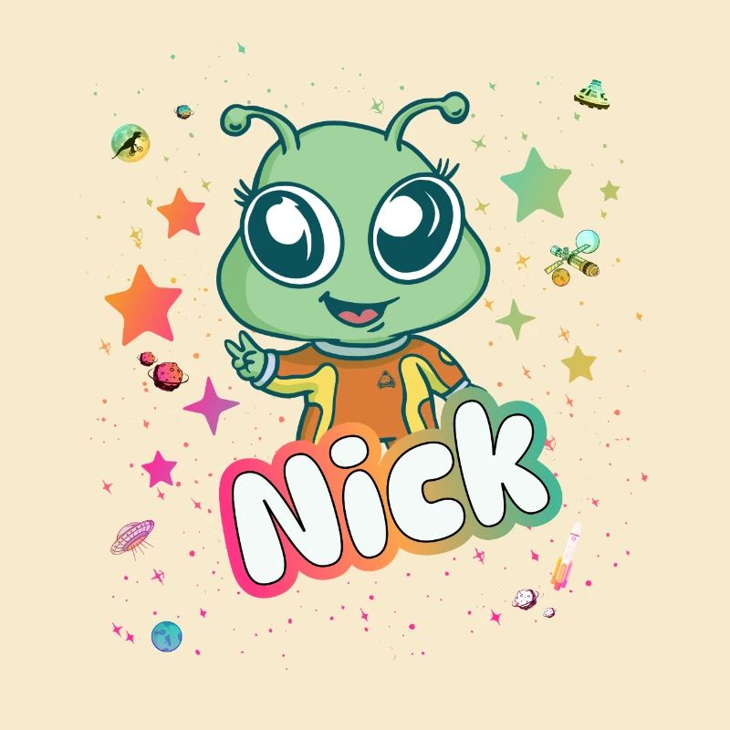 NICK - Beau nom de garçon avec extraterrestre mignon