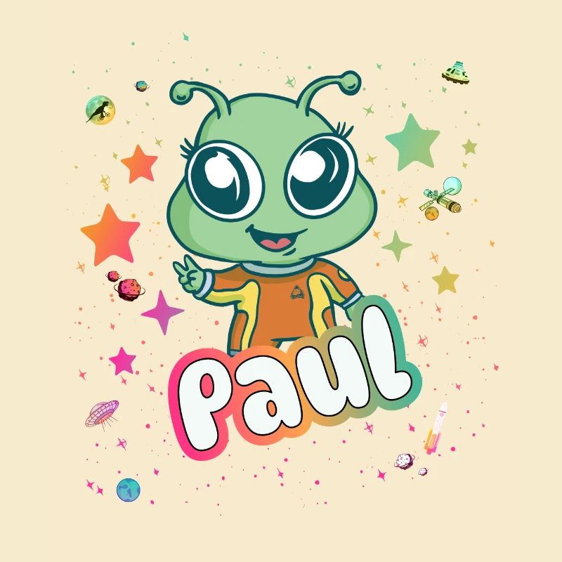 PAUL - Schöner Junge Name mit süßem Alien